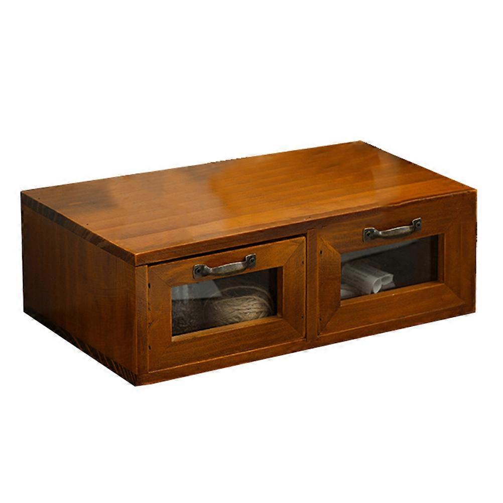 Wooden Dresser Box Vintage Computer Stand for Desktop 3Pcs Organizer