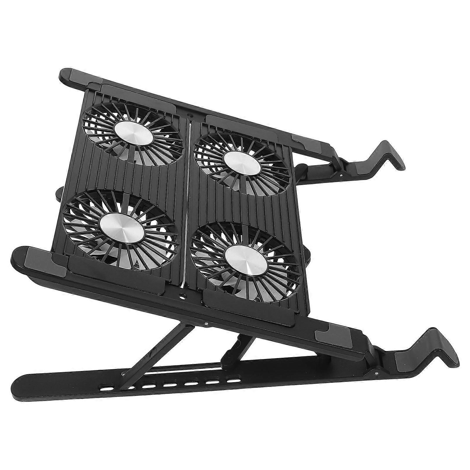 Laptop Cooling Stand with Fan Adjustable Cooling for 3Sets Black