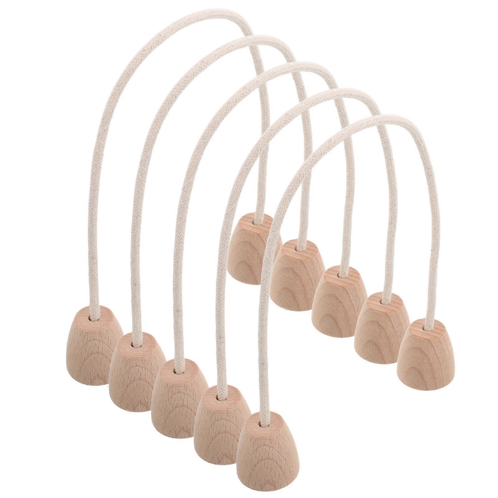 Backyard Croquet Wickets with Cotton Rope and Wood Base 10Pcs Set