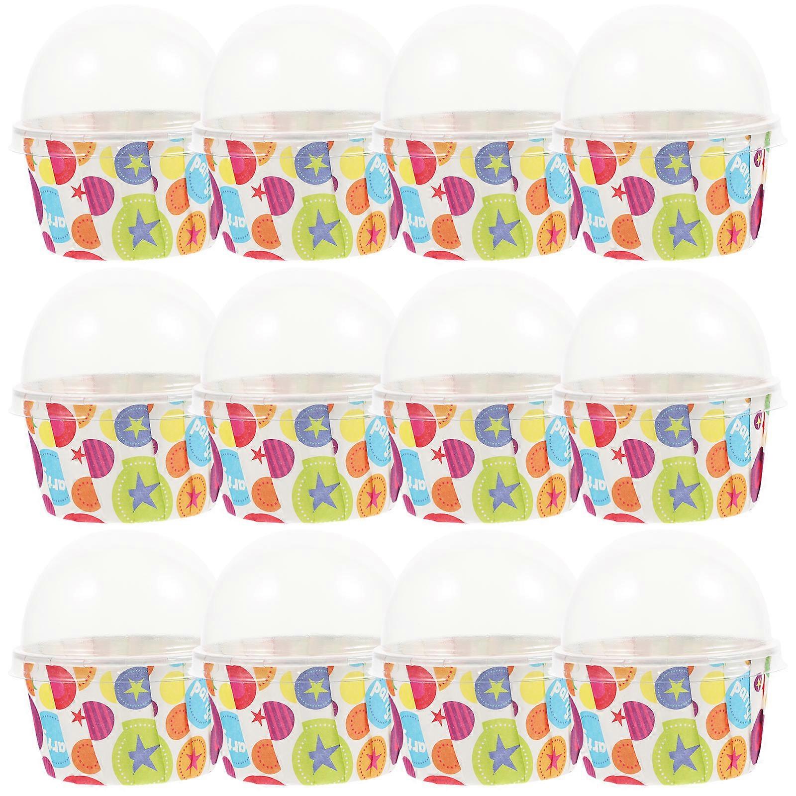Cake Paper Cups 100Pcs Round Muffin Liners For Holiday Picnic Barbecue Multi Paper Holding Treats