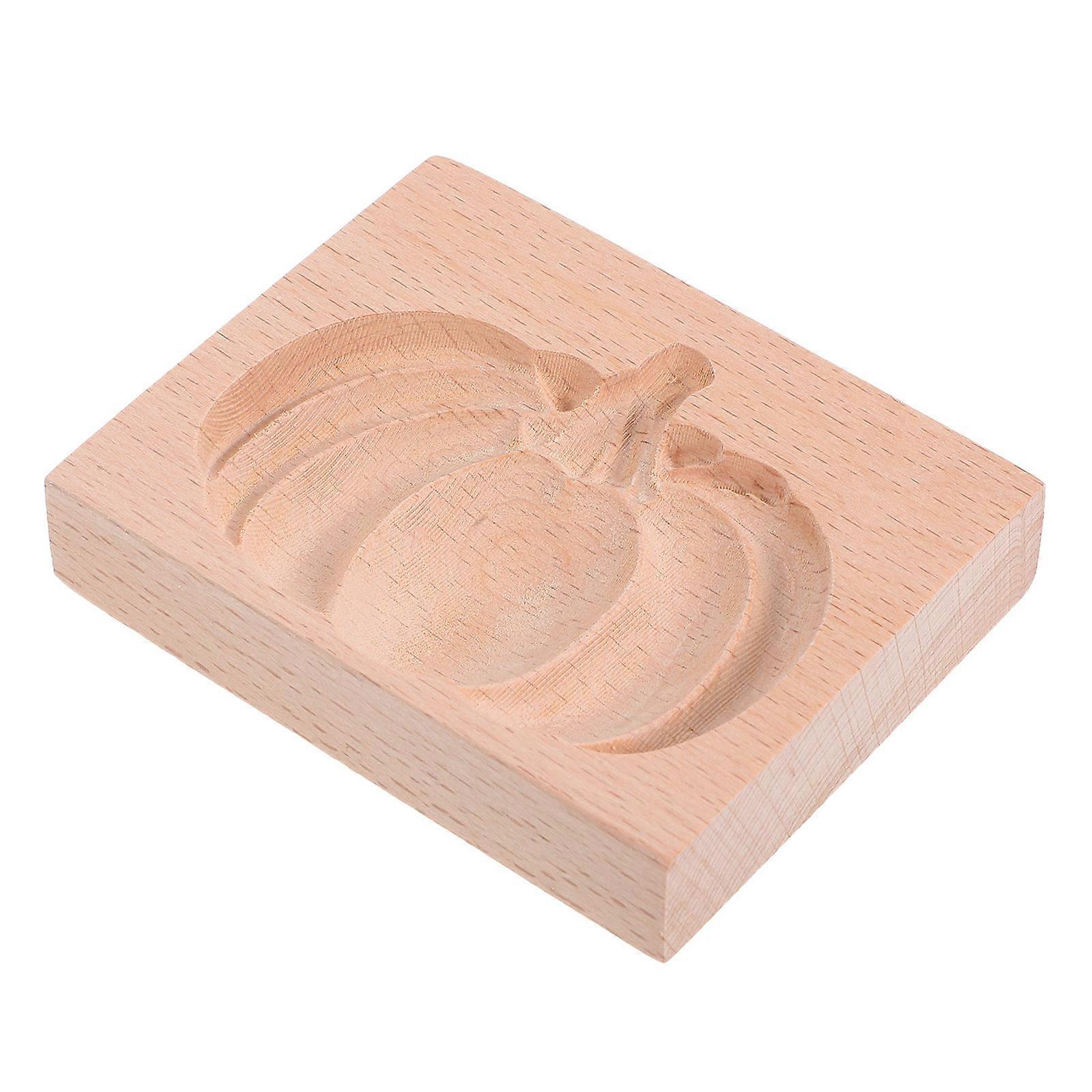 Christmas Baking Moulds 3D Pumpkin Embossing Mold Light Yellow Wooden Tool Ideal for DIY Baking Enthusiasts 1Set