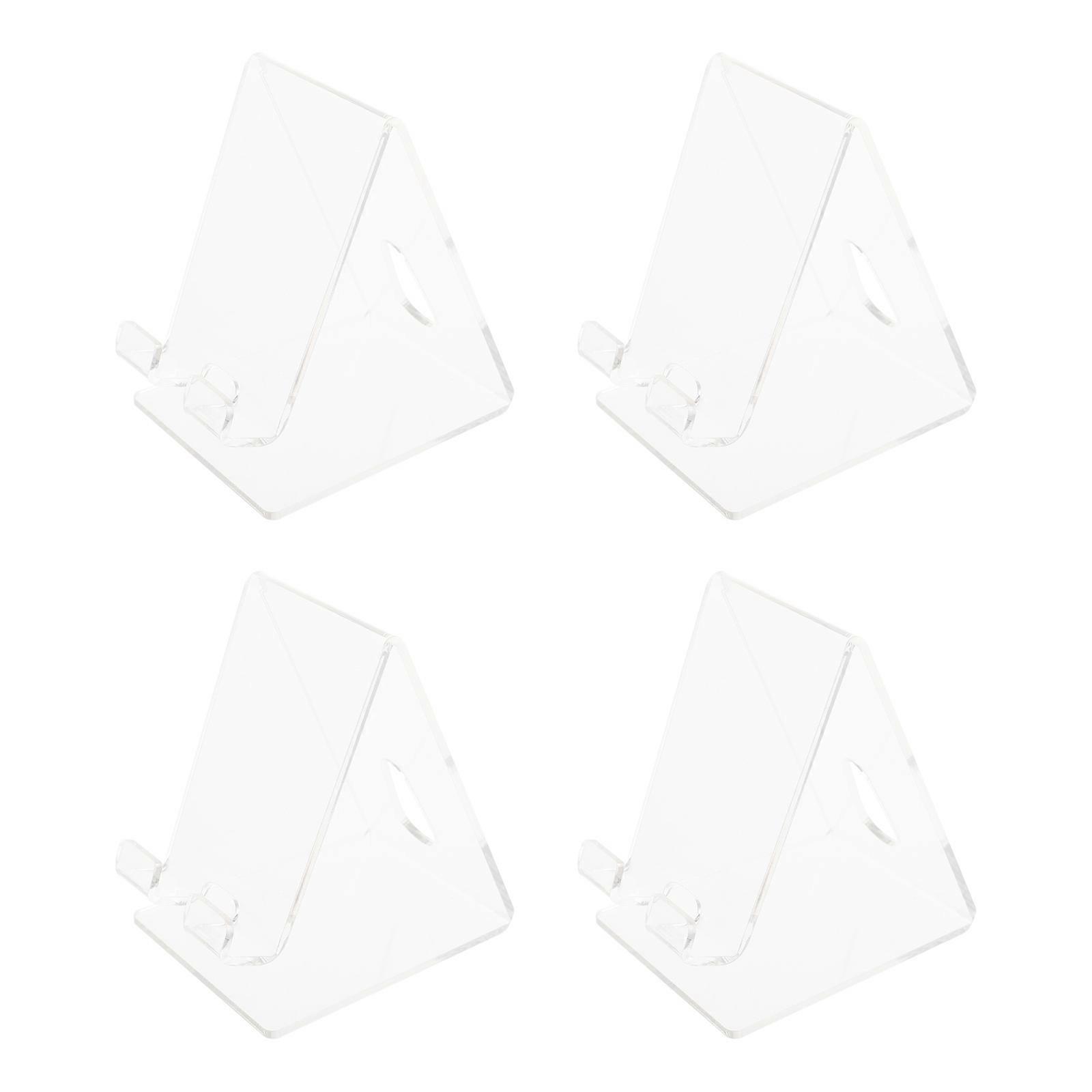Desktop Phone Holder Stand Strong Durable Square General Users Storage Organization Transparent Simple Structure 4Pcs