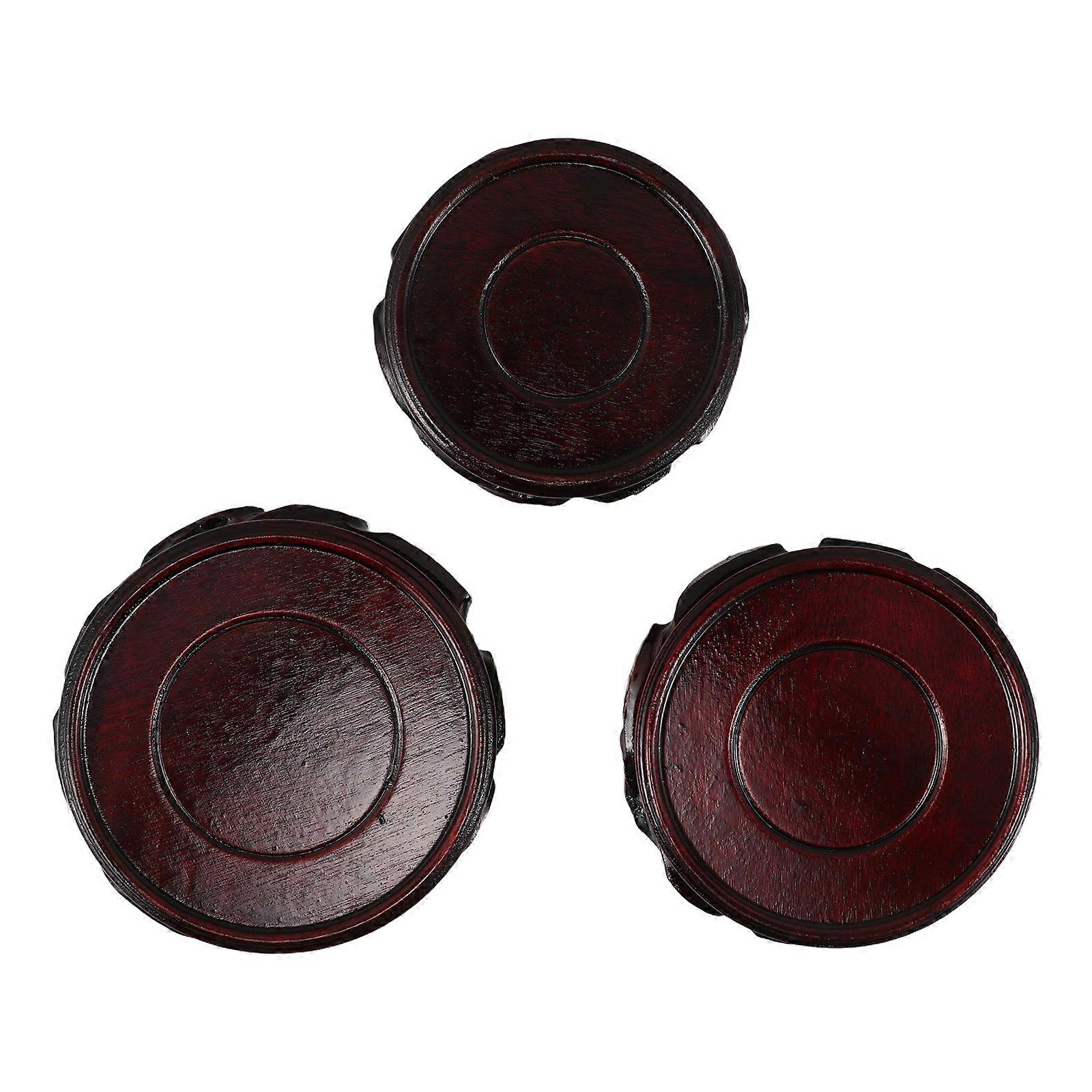 Solid Wood Pedestal Stand for Plant Display with 6Pcs Handcrafted Base