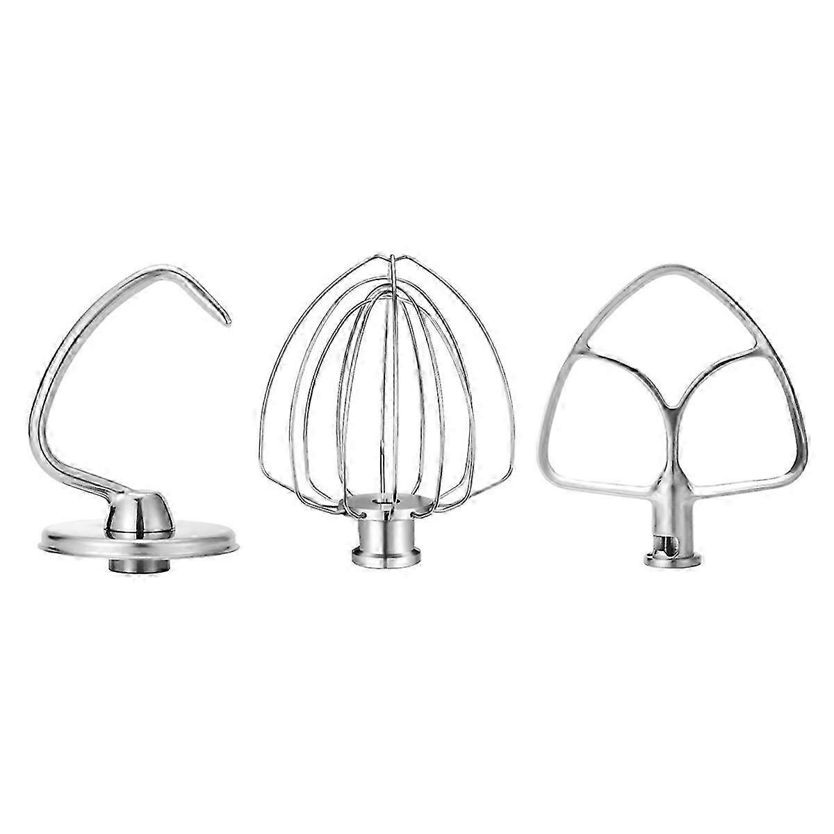 Stainless Steel Accessories for 4.5-5 Qt Tilt Head Stand Mixer, Includes 6 Wire Whisk, Flat Beater,D