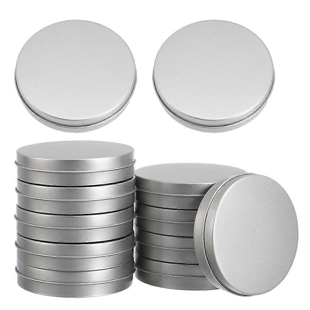 Stylish Round Candy Box Tins Designed For Cookie Storage In Sleek Silver Color Perfect For Decoration 24Pcs