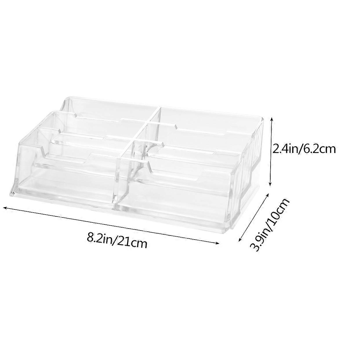Desk Supplies Organizer Business Holder Rectangular Shape Transparent Color Storage for Slim Items 1Pack