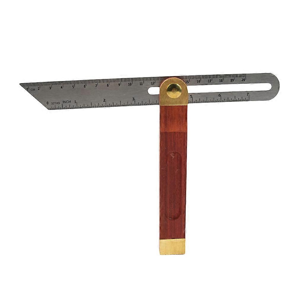 Sliding Ruler T-Bevel for Cutting 3Pcs with Brown Handle and Brass Fittings