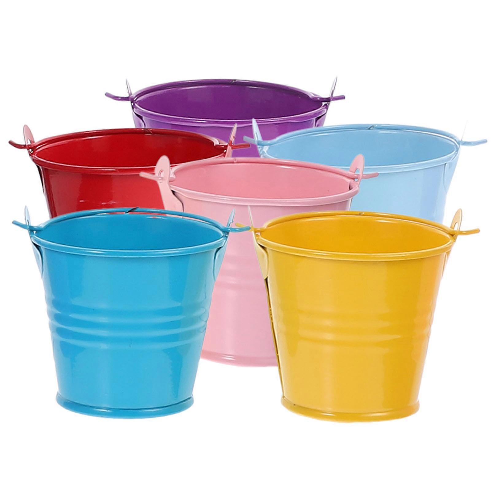 Colorful Storage Bucket Multi Functional Candy Storage Home Use Pink 6Pcs