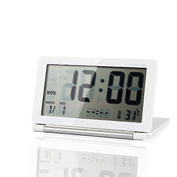 Electronic Alarm Clock Folding Ultra-Thin LCD Digital Desk Clock 3Pcs