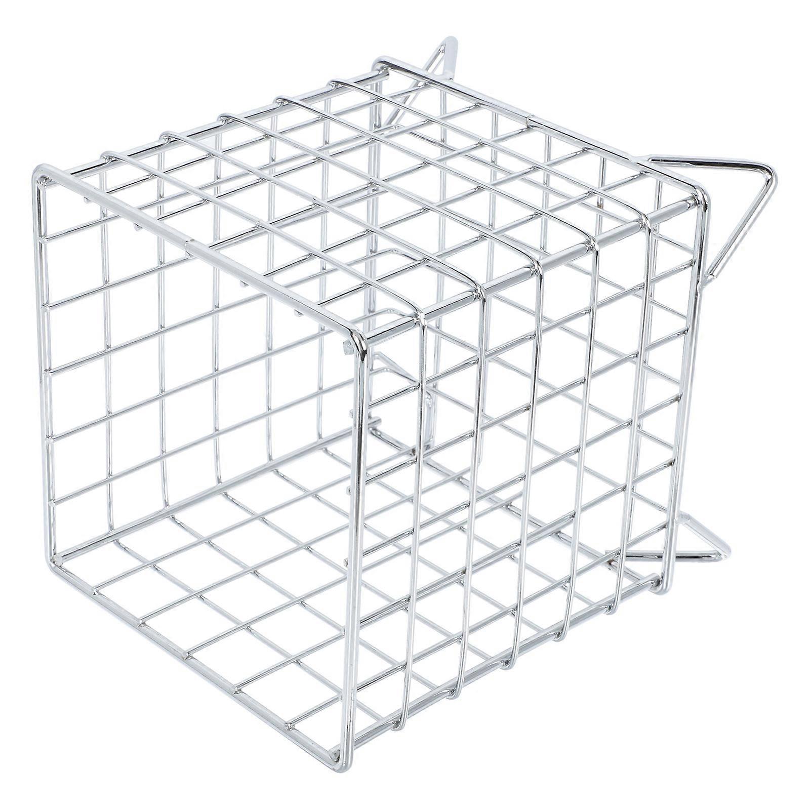 Coffee Storage Basket Square Iron Holder for Storage 1Pcs Silver