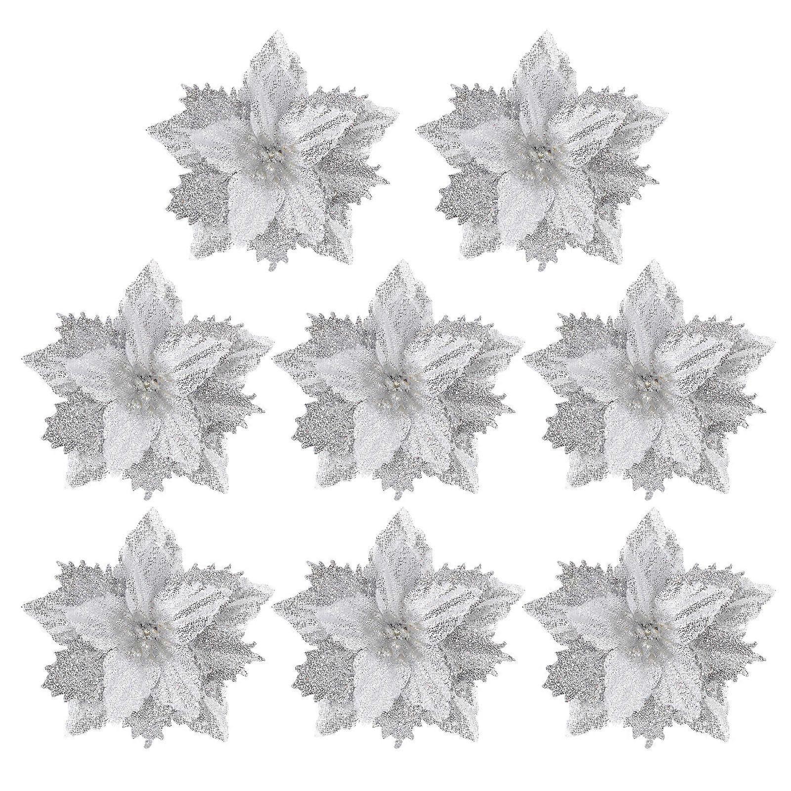 Xmas Tree Flower for Holiday Party Decor 24Pcs Orange Simulation