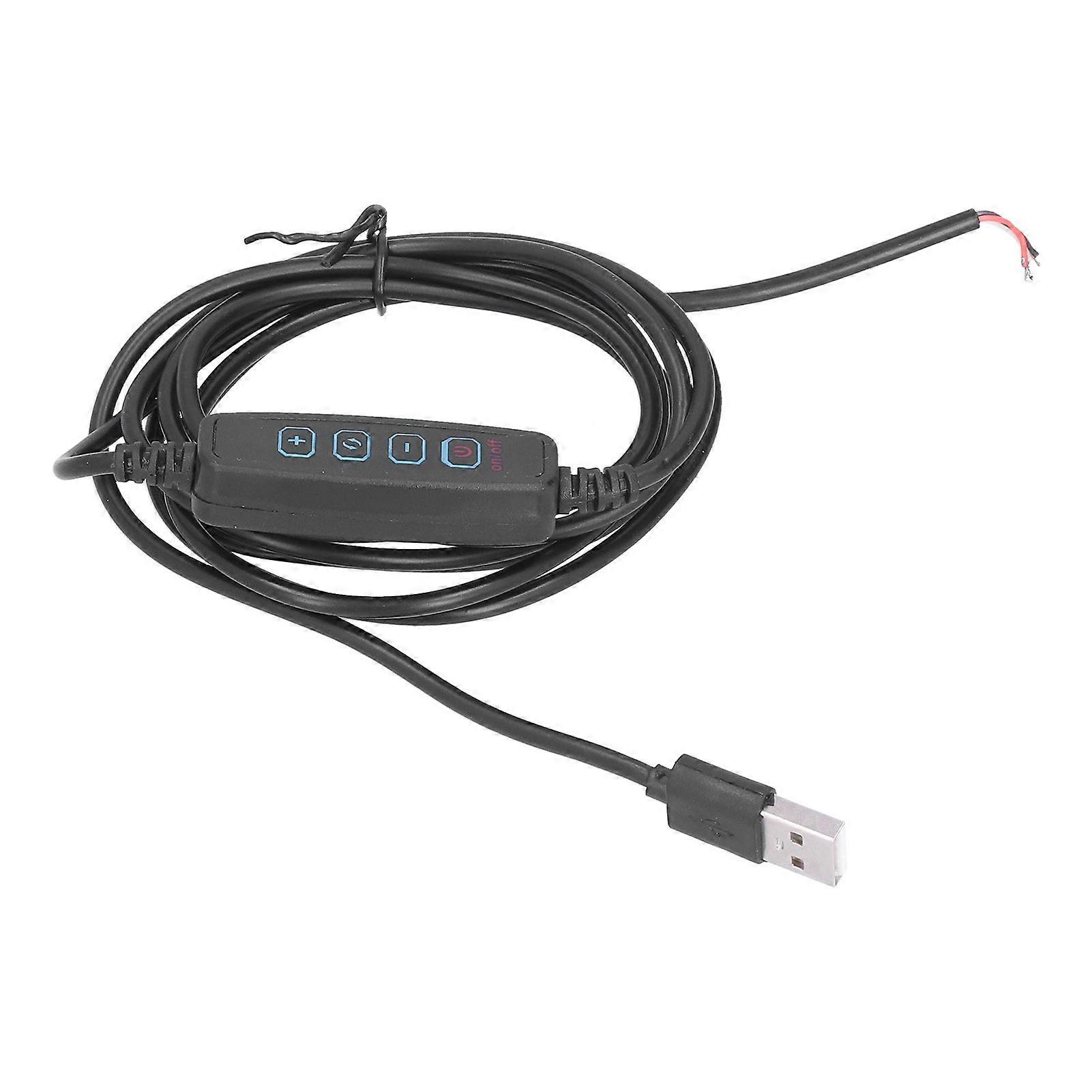 LED 2m Light Switch Cord Dimmable Universal USB Lamp Power Cord for 5V Lamp Outdoor Home