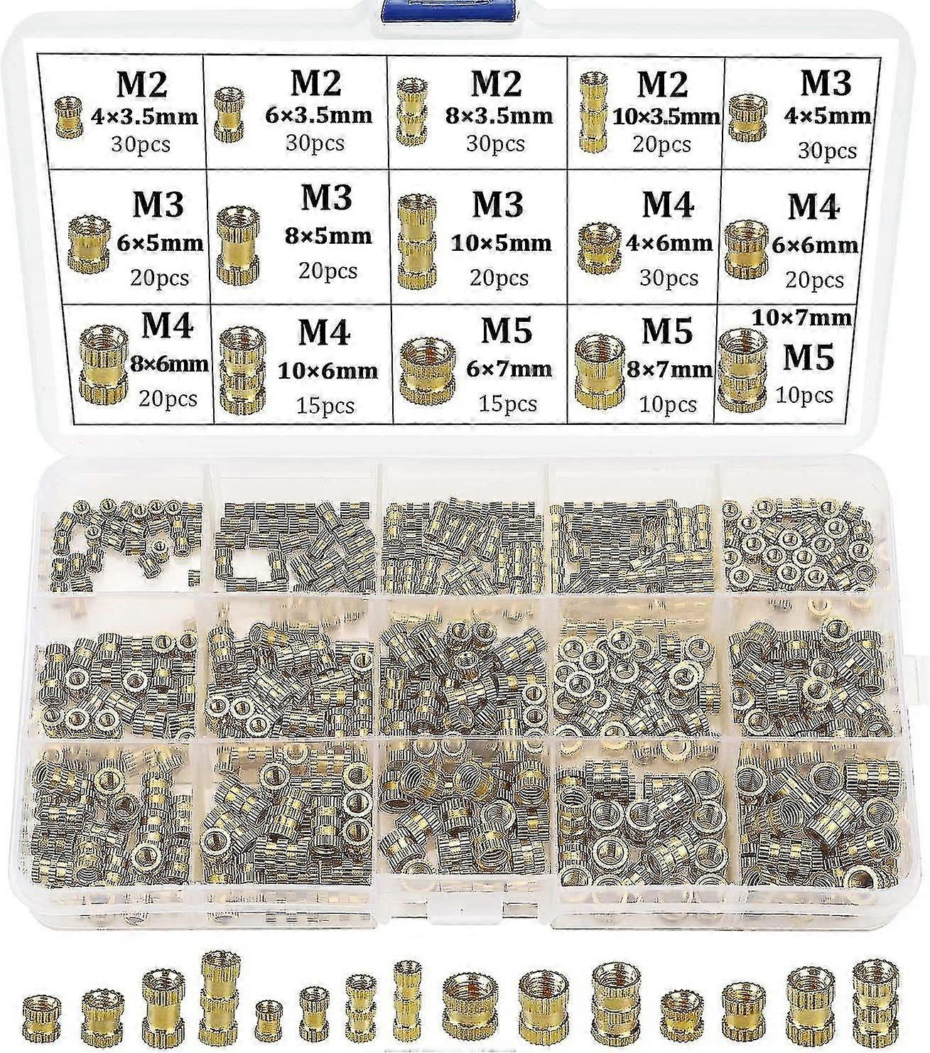 Threaded Insert Female Thread M2 M3 M4 M5 Brass Threaded Sockets For 3d Printing 330pcs