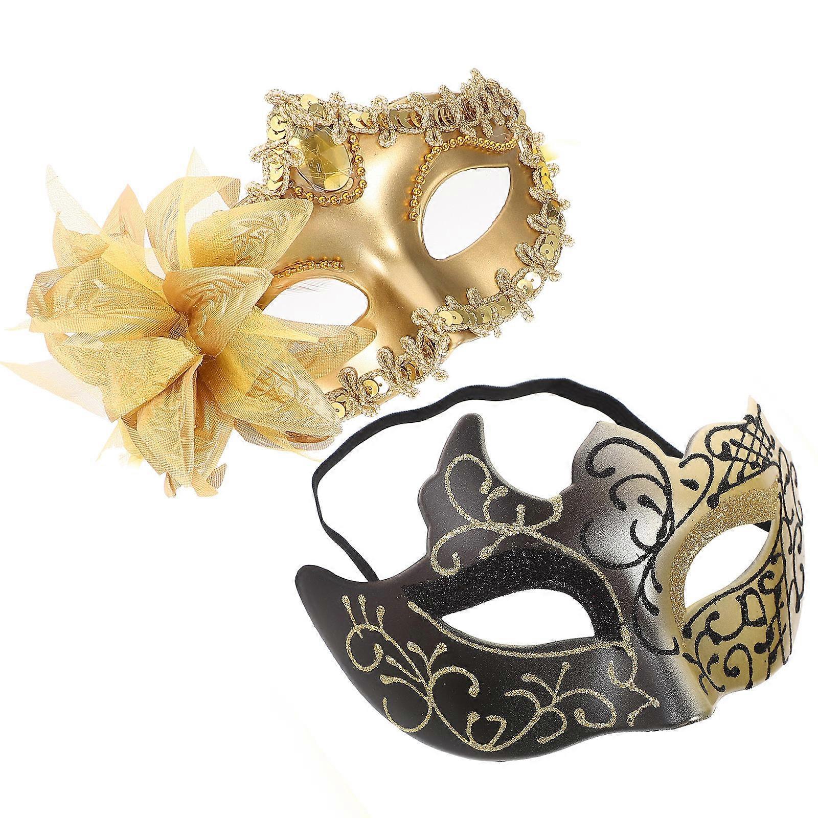 Party Props 6Pcs Half Face Mask Masquerade Mask for Festival Assorted Color