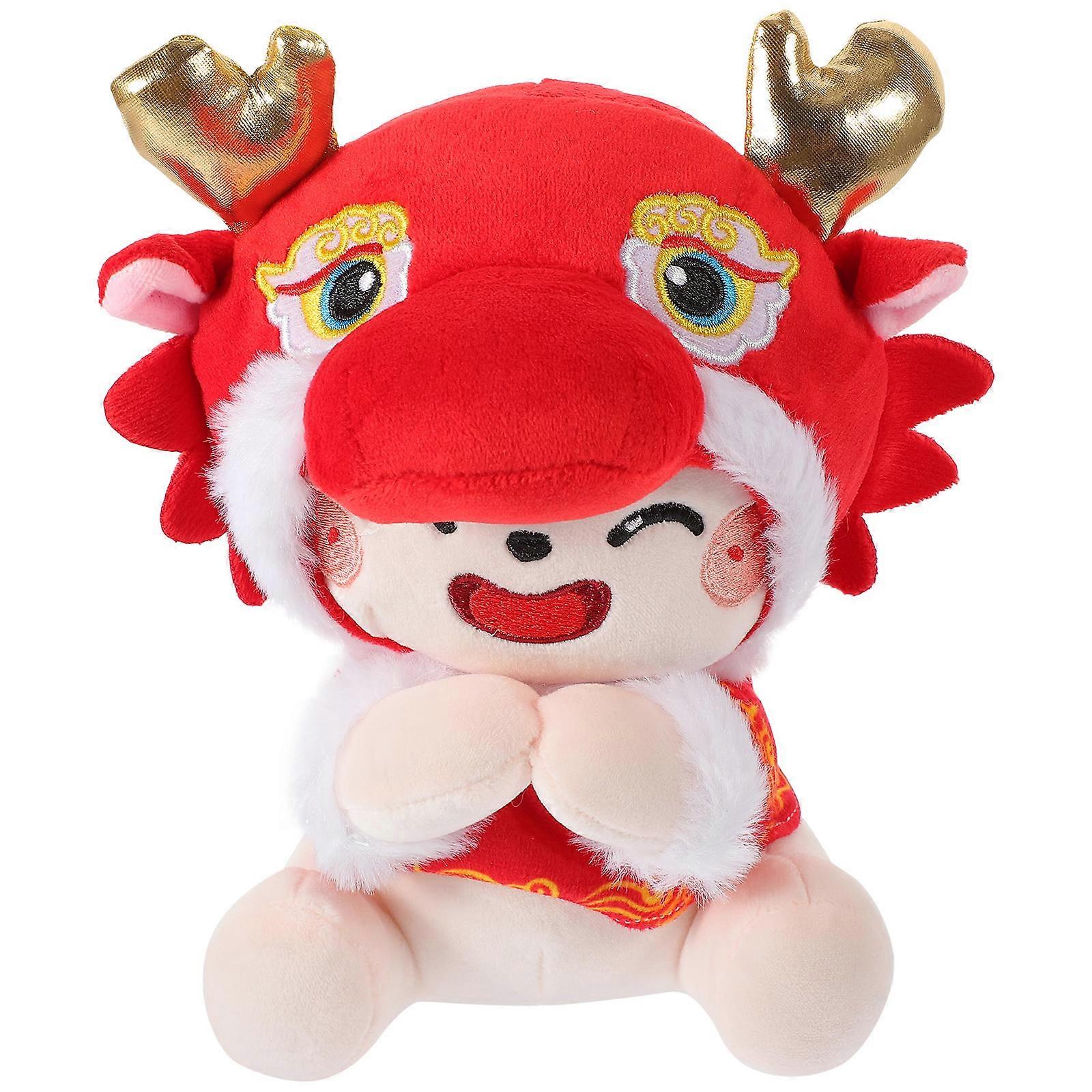 Chinese New Year Dragon Toy Stuffed Toy 8.1X6.3X5.5in Multi Color 1Set
