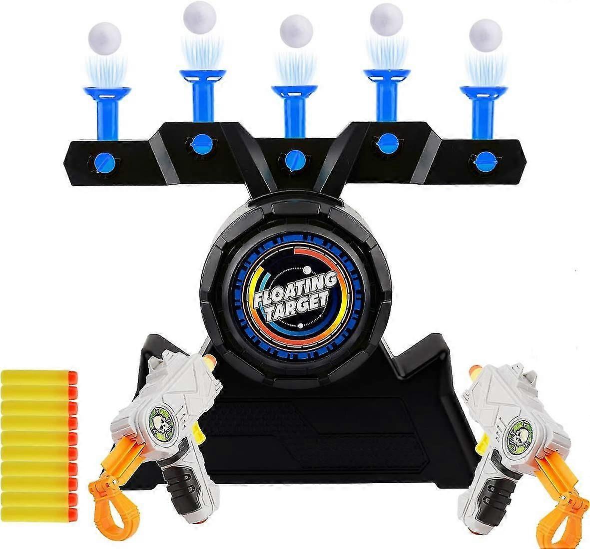 Herefun 2pcs Gun Target Toy Kids Electric Target Shooting Game Shooting Toy Floating Electric Rechargeable + 10 Balls Electric Party Games(blue)
