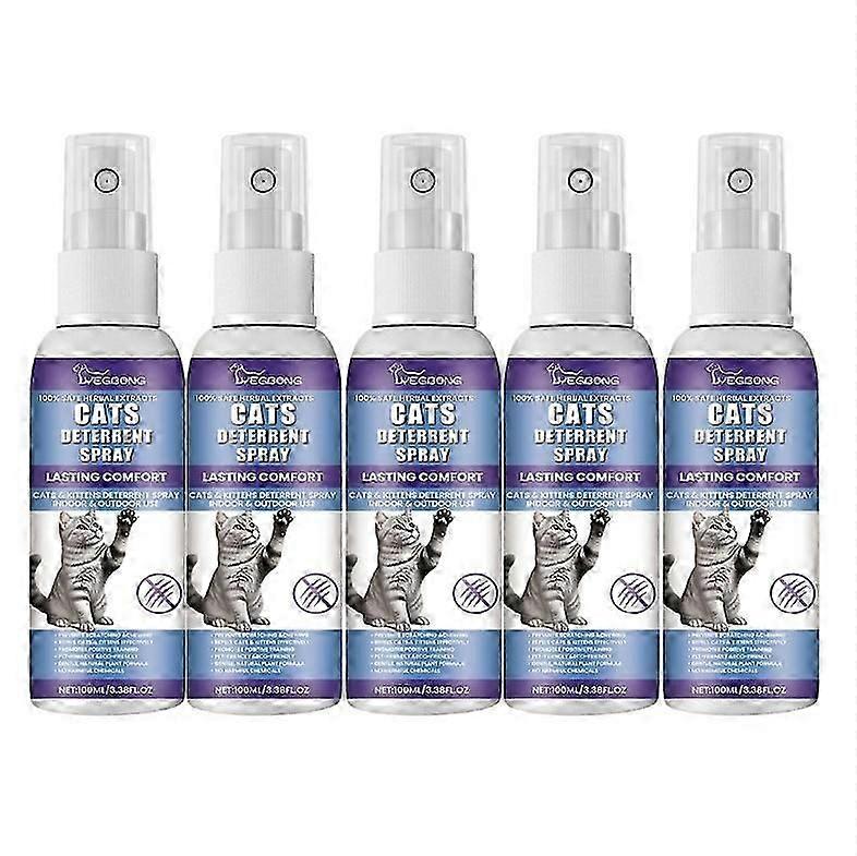 1-5x Cat Deterrent Spray, Stops Cats from Peeing & Scratching, Lemon & Coptis, Safe for Furniture