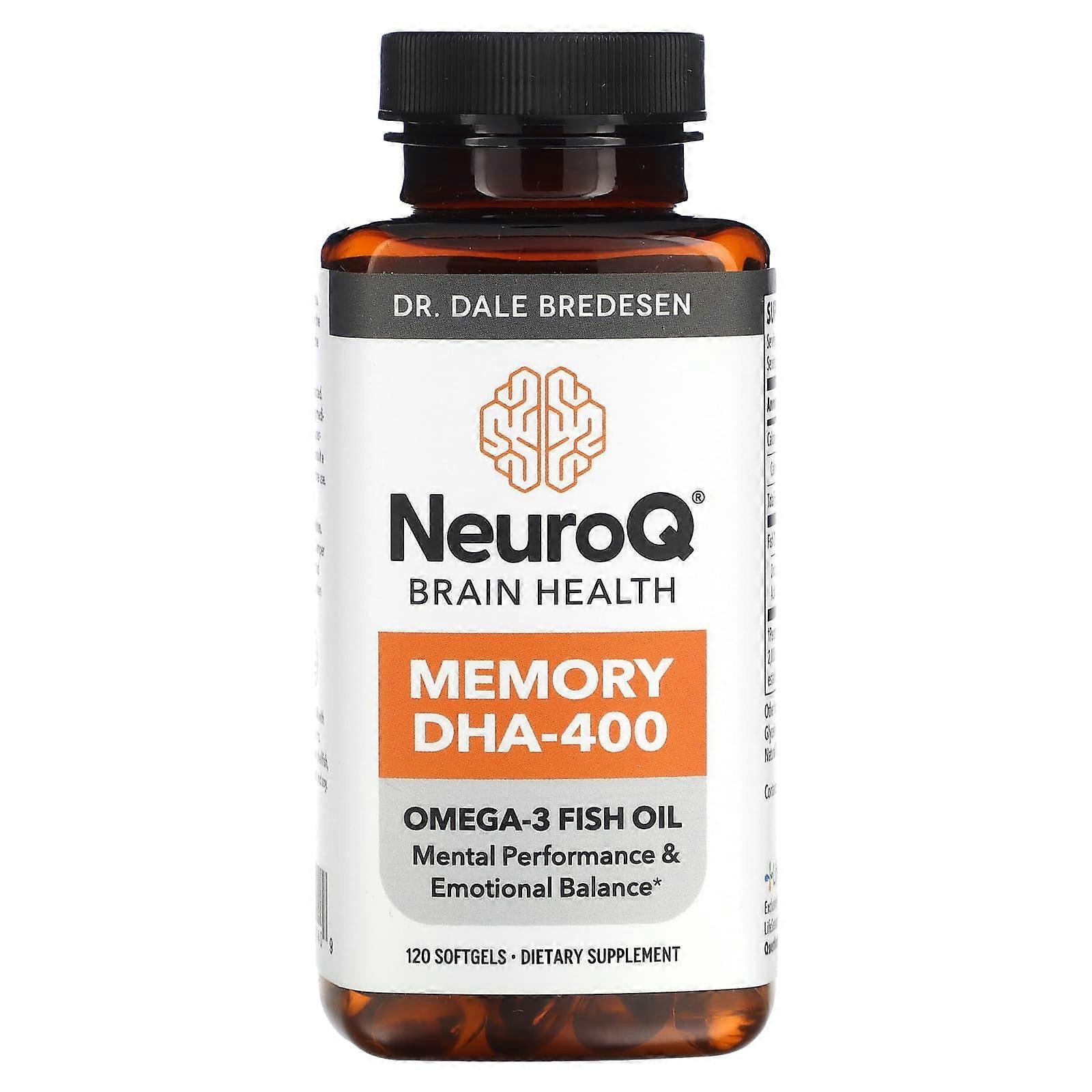 NeuroQ Brain Health, Memory DHA-400, 120 Softgels