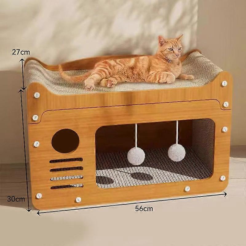 Durable Cardboard Scratching Posts and Interactive Toy Room Cat Scratching Boards for Year-round Use in The Cat Villa