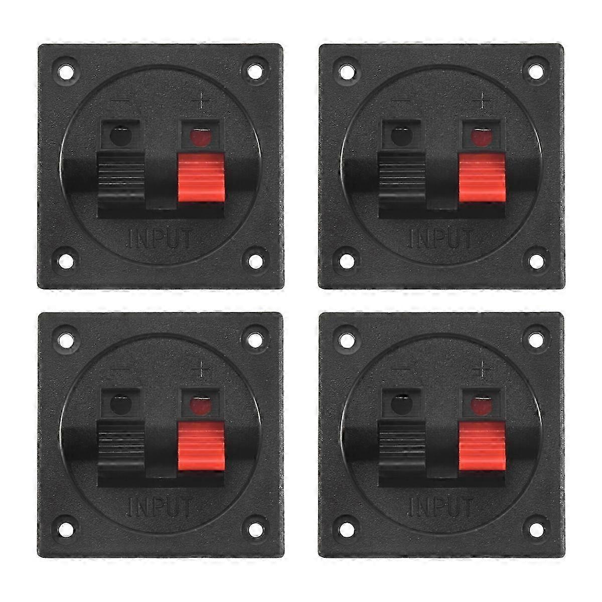 Compatible for Speaker Box Terminal Cup, 4PCS Spring Square Subwoofer Terminal Binding Post Connector