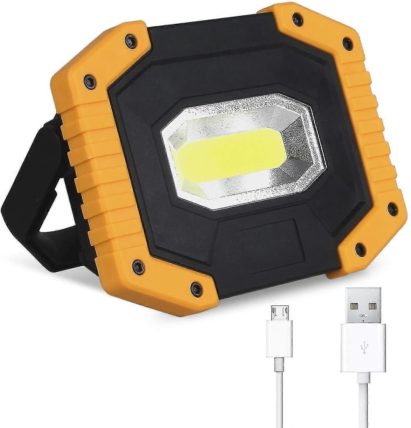 Rechargeable Led Flood Light 30w 2000 Lm Construction Site Work Light 3 Modes Portable Lan
