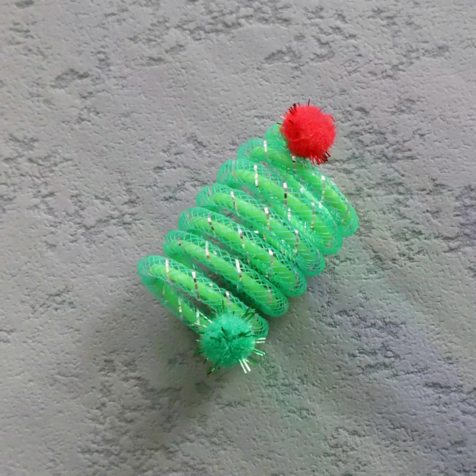 4pcs Colorful Spring Cat Toy Chew Resistant Elastic Wool Ball Spring Toys for Cats Tease Pet Supplies