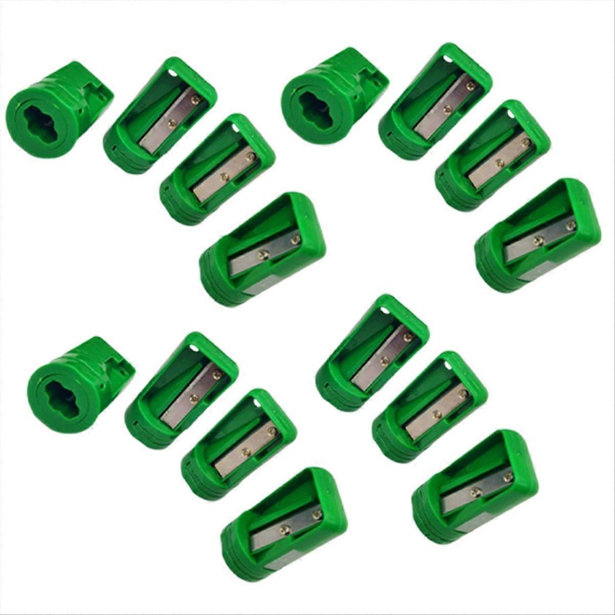 15pcs Octagonal Carpenter Pencil Sharpener Manual Sharpener Green