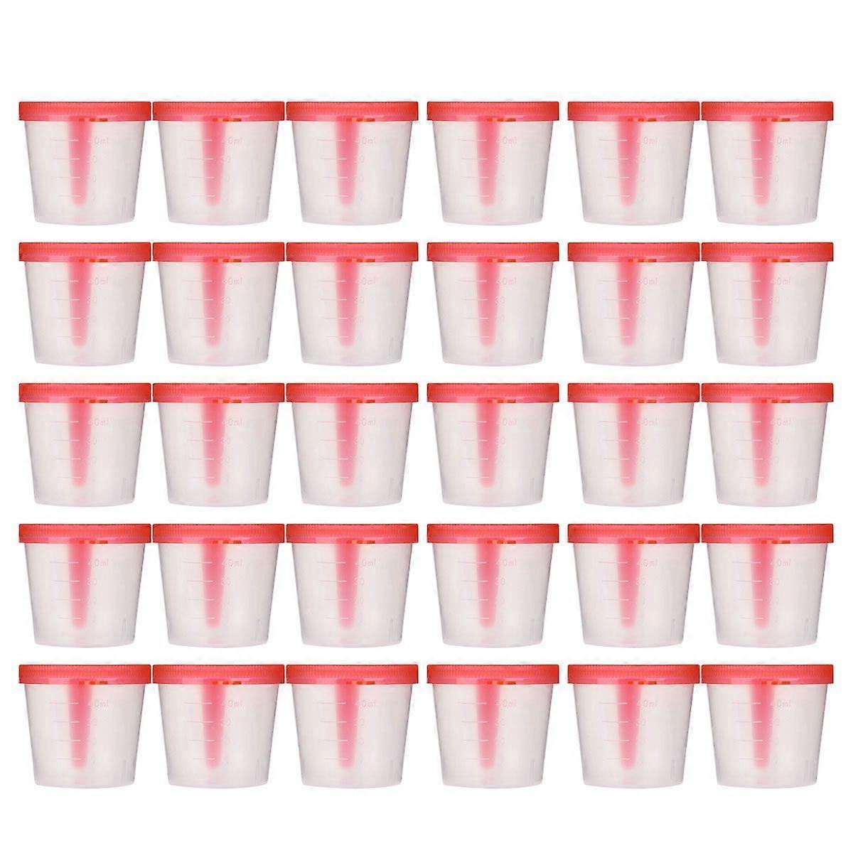 50pcs 40ml Disposable Specimen Cups Practical Plastic Specimen Collection Cup Stool Container Sterile Fecal Collection Containers with Lids