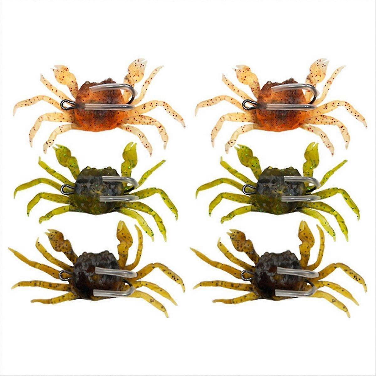 6 stücke Cranka Krabbenköder Krabbenköder 3D Simulierte Krabben Weicher Köder