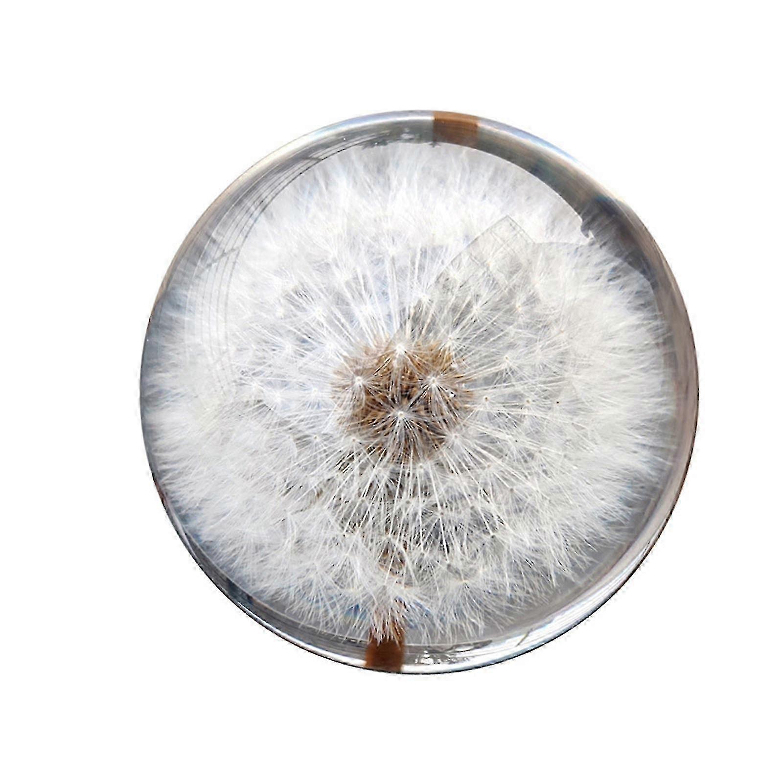 Dandelion Resin Paperweight with K9 Optical Crystal - 3D Laser Engraved Crystal Ball Decor, Versatile Office & Desk Accessory for Home