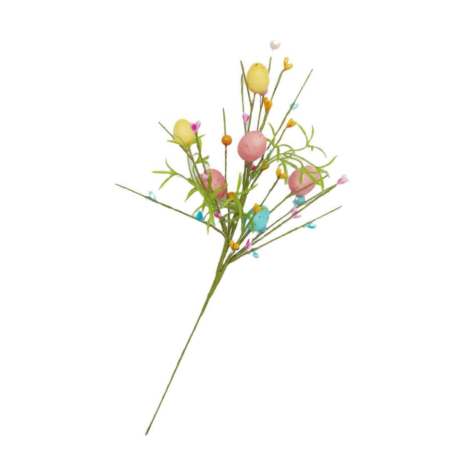 Artificial Berries Branches with Colorful Eggs 14-14.5Inch High For Table Centerpieces Home Decoration Vase Arrangement Multicolor