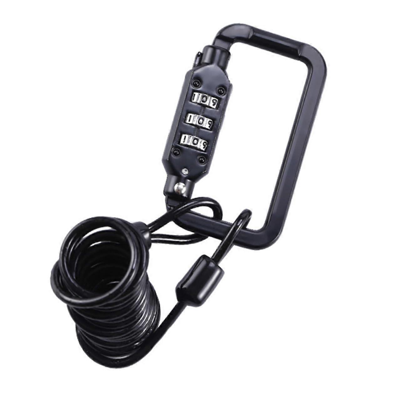 AntiTheft Helmet Combination Lock Code SelfCoiling Cable For Bikes Motorcycles And Scooters Compact Portable Black Security Lock