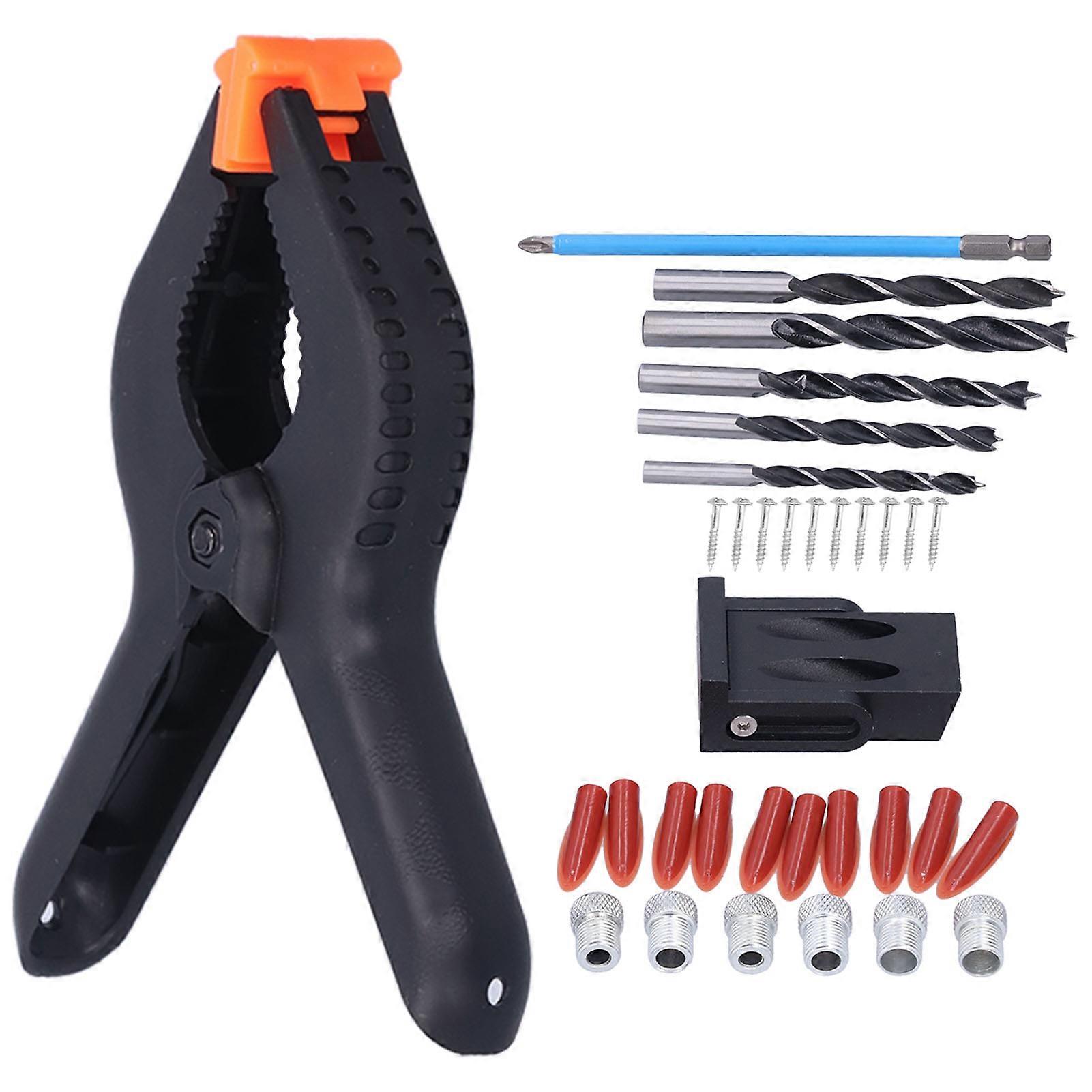 Precision drill guide for Home Brand with aluminum bit set – oblique hole locator tool