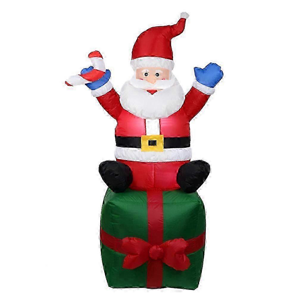 Inflatable Santa Claus Ornament Xmas Decor with High Brightness Build-in LEDs for Holiday Party Yard Garden