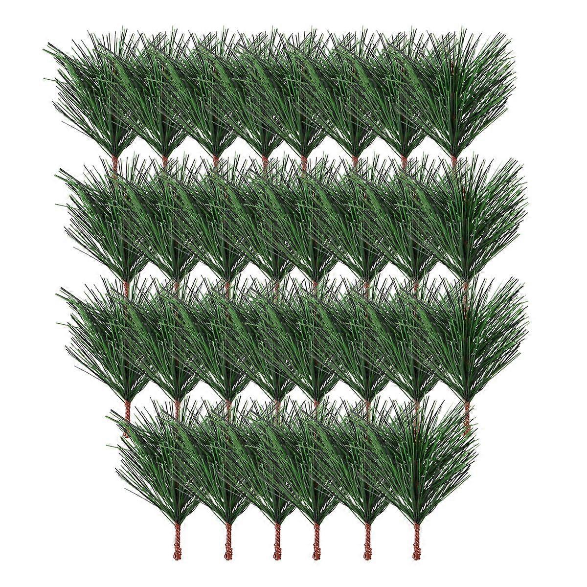 30 Pcs 1 Set Realistic Ornaments Versatile Simulated Pine Branches (Green)