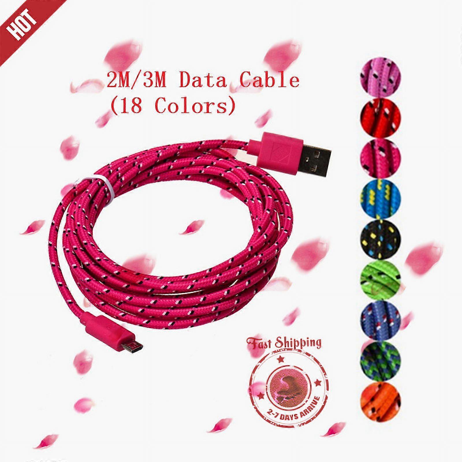 3M/10FT Micro USB Charger Sync Data Cable Cord for Cell Phone Lightgreen