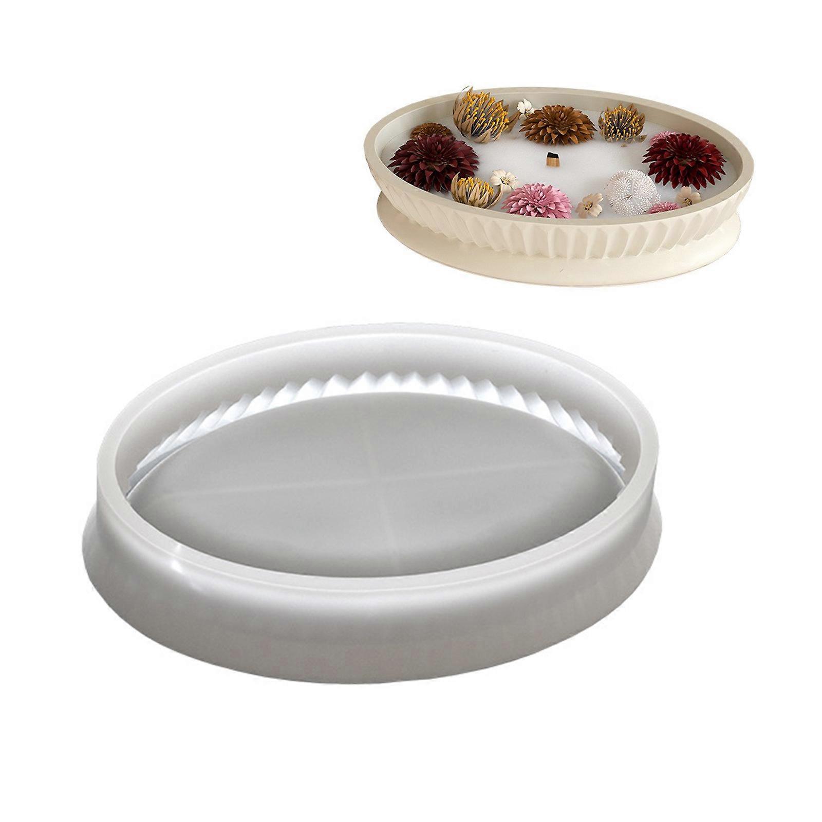 Elliptical Shape Silicone Mold for Resin Plaster and Cement Trays Home Decorative Crafting Tool Silicone Texture Multicolor