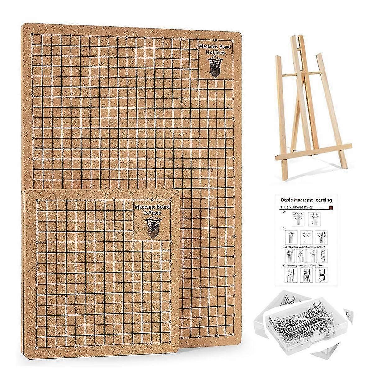 53 PCS Macrame Board Set with Holder and T-Pins for Braiding & Cording,Macrame Project Board for Br