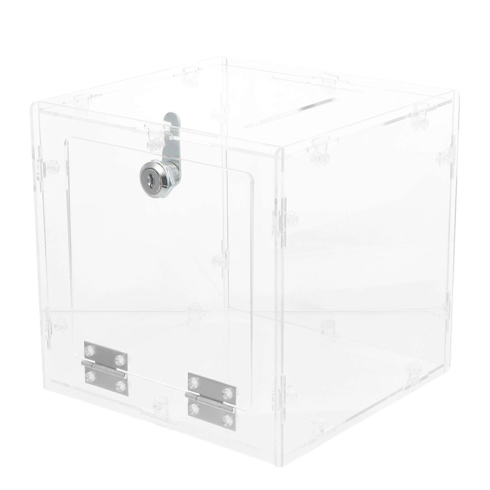 Clear Acrylic Display Donation Box Ballot Box Ticket Suggestion Container