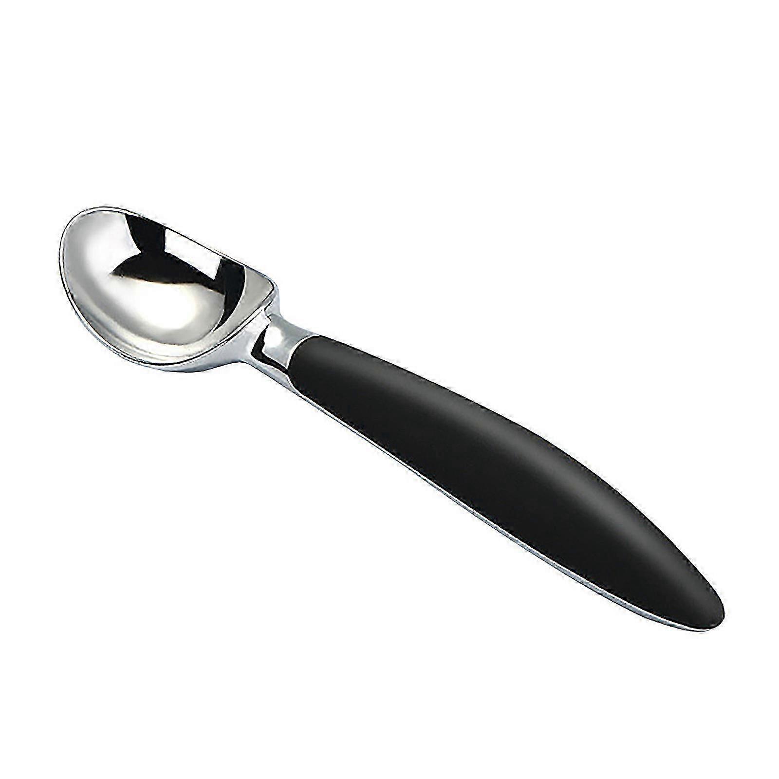 Professional Ice Cream Scoop, Innovative Design Combining Scoop And Spade, Comfortable And Slip-Resistant Handle, Black, Zinc Alloy