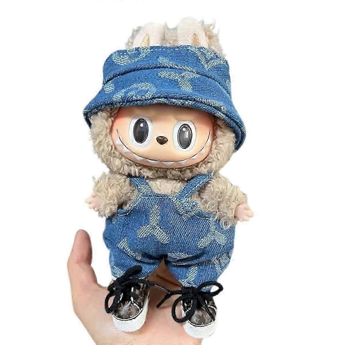 طقم ملابس 17 سم ل Labubu 1 قطعة ملابس أفخم مع إكسسوارات رائعة ، أسلوب تلبيس لطيف للدمى (دمية غير متدرجة)