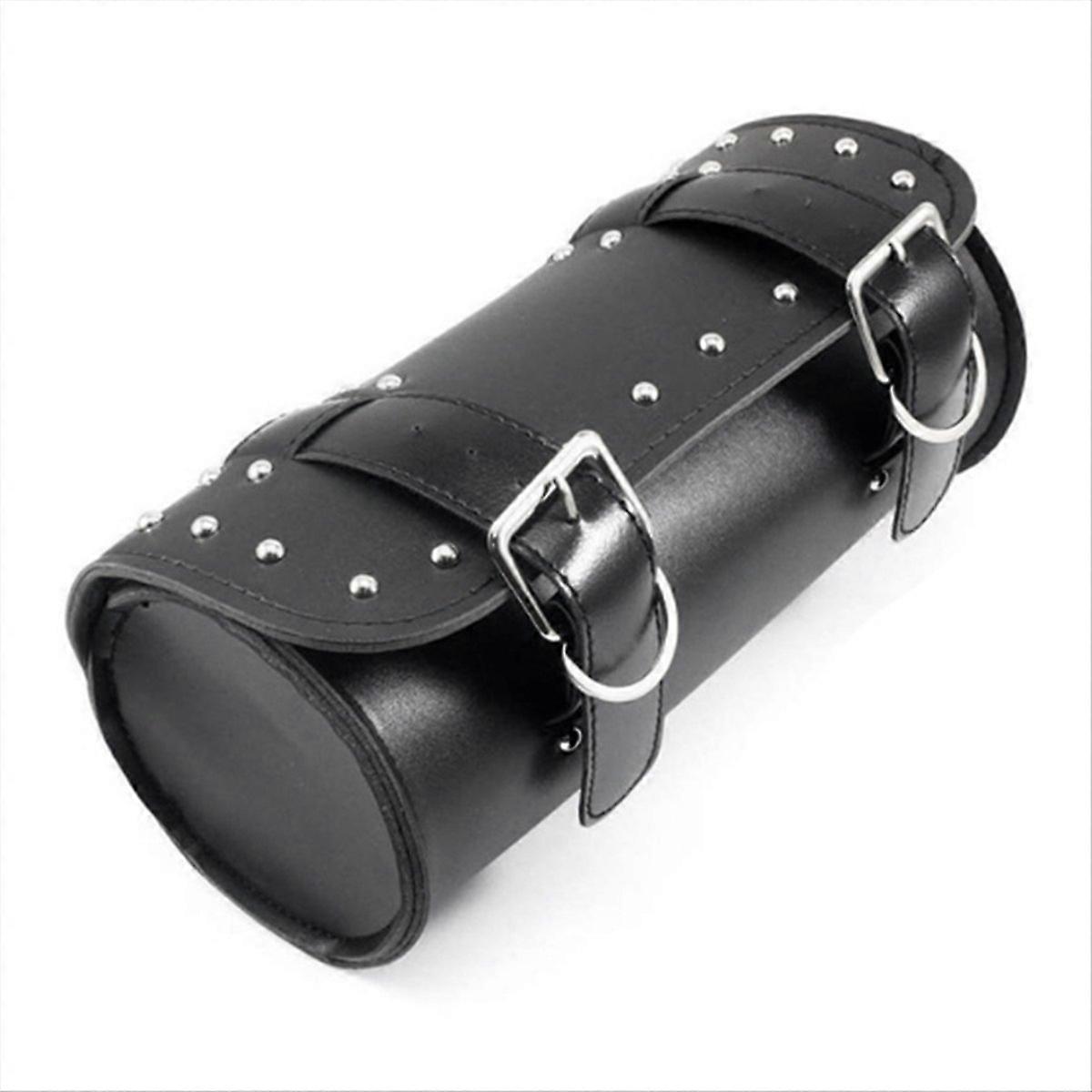 Universal Motorcycle PU Leather Tool Bag Front Fork Handlebar Storage