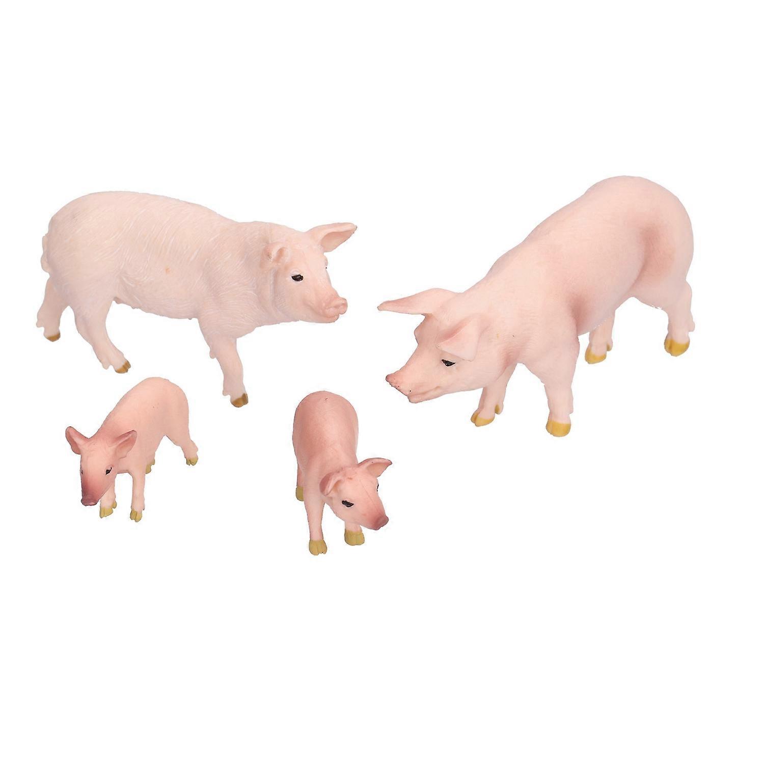 Simulation Farm Pig Animals Model Figures Toy Set Preschool Educational Learn Cognitive Toys4pcs