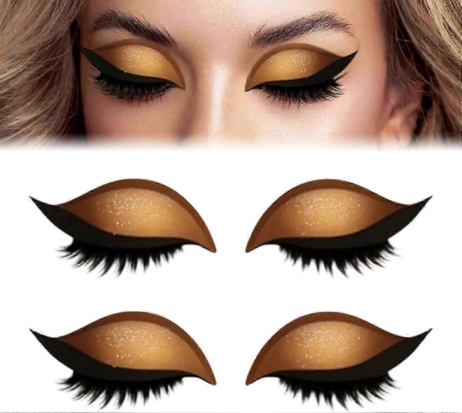 2Pairs Lazy Eye Shadow Eyelash Patch, Eyeshadow Eyelash Stickers, 3-in-1 Self-Adhesive Eye Makeup Eyelid Lash Sticker with False Lashes, Shadow, Eyeli