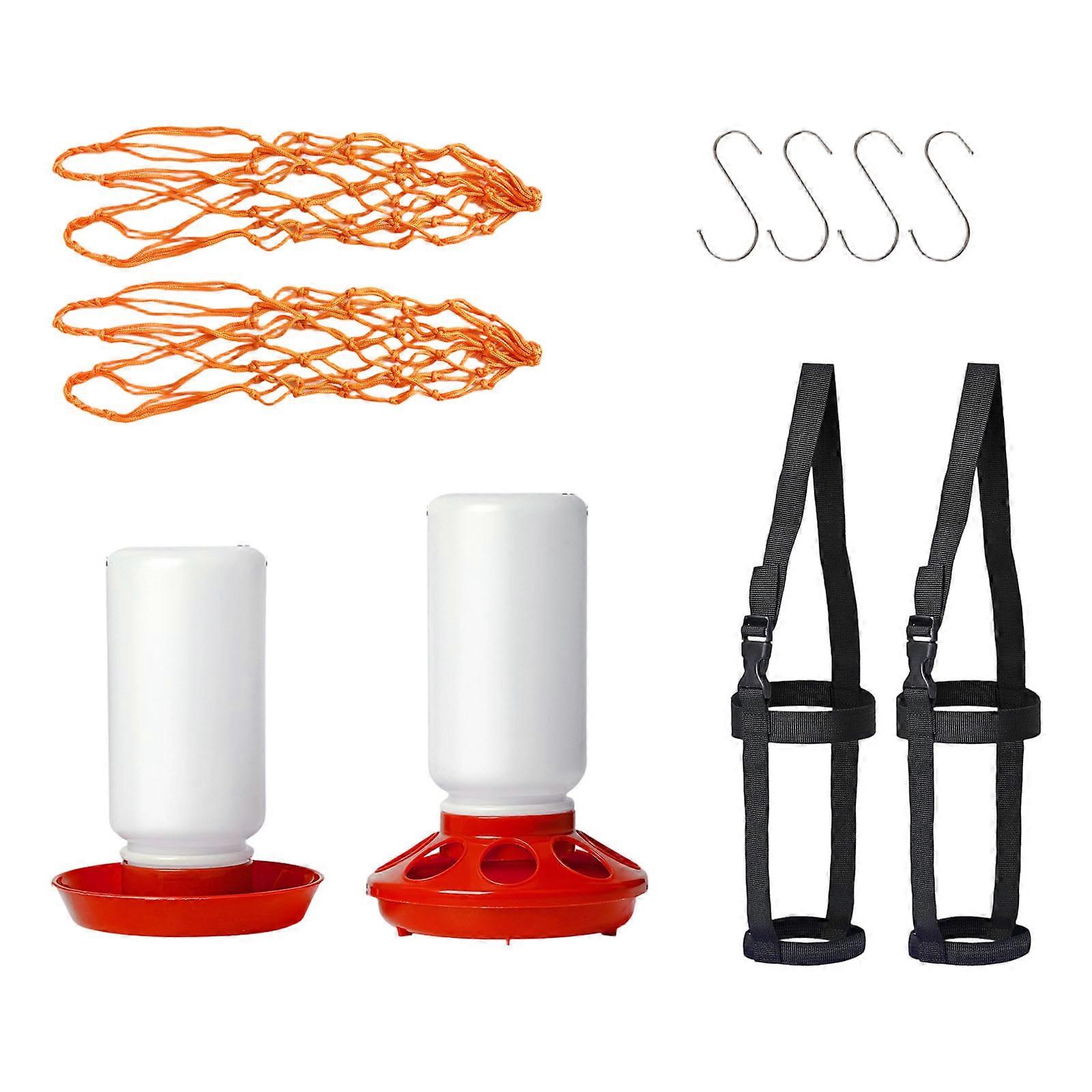 Easy Assembly Poultry Feeding Bucket Automatic Dispenser System For Farm Hygiene Control  Red