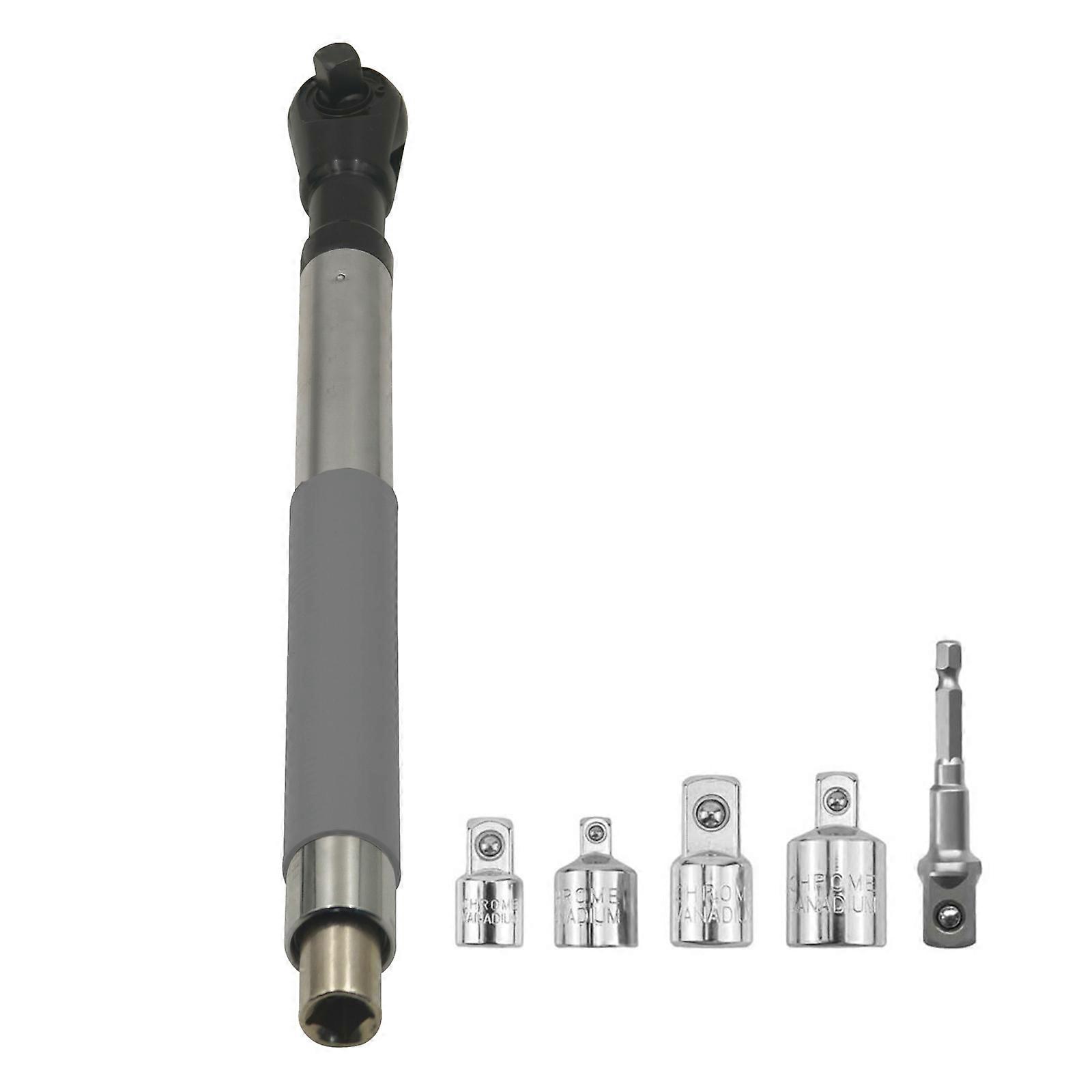 Ratcheting Wrench Spanner Kit 4 Adapters Corrosion Resistant Steel Ergonomic Grip Suitable For Mechanics And DIY Project Multicolor