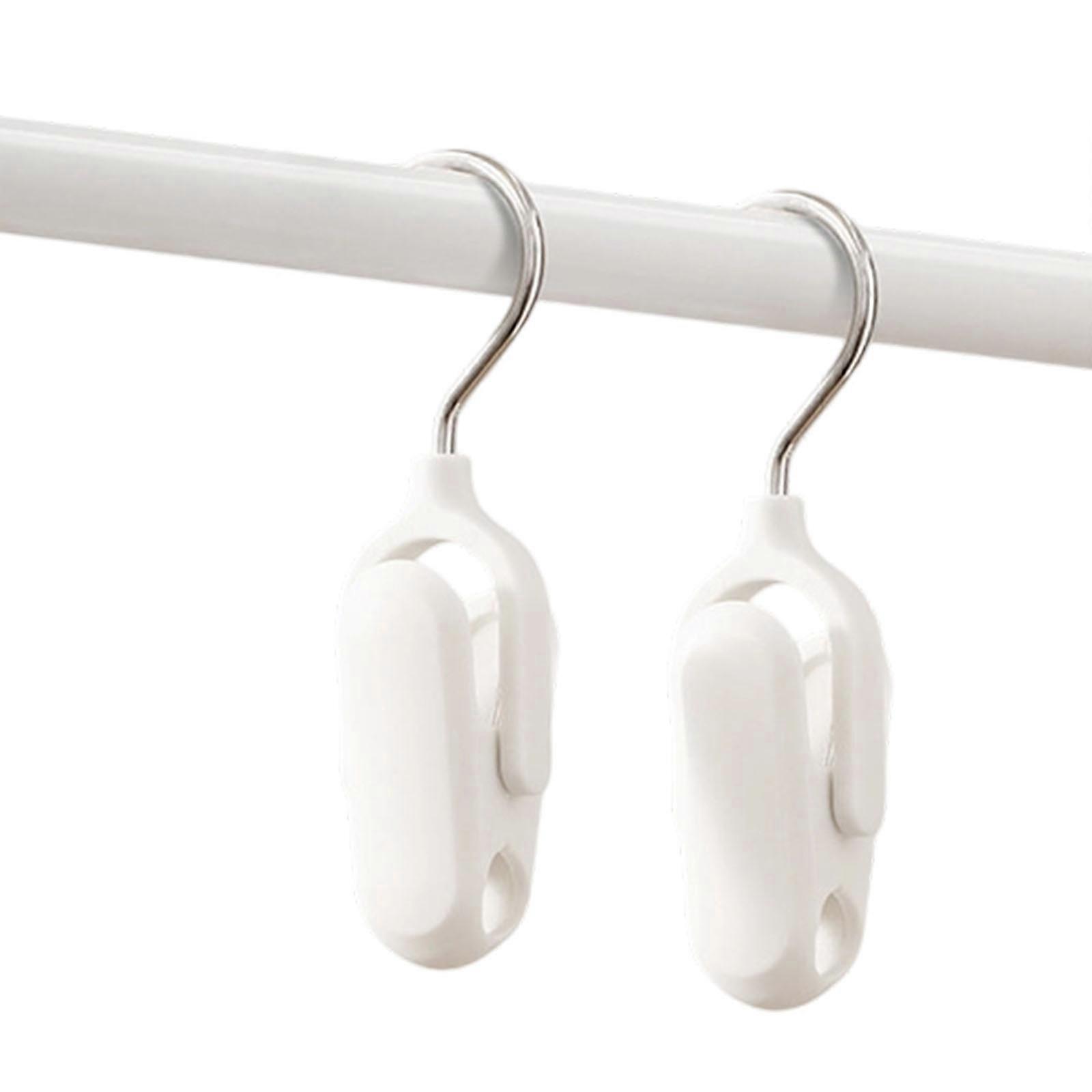 2 Pieces Wall Mountable Cap Clips with Adjustable Hook Durable Closet Organizers Space Saving Cap Holder For Hats  White