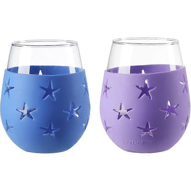 20 OZ Stemless  Glass, Beverage Glass with Protective  Sleeve (4COLOR ASST ) Drinkware Set