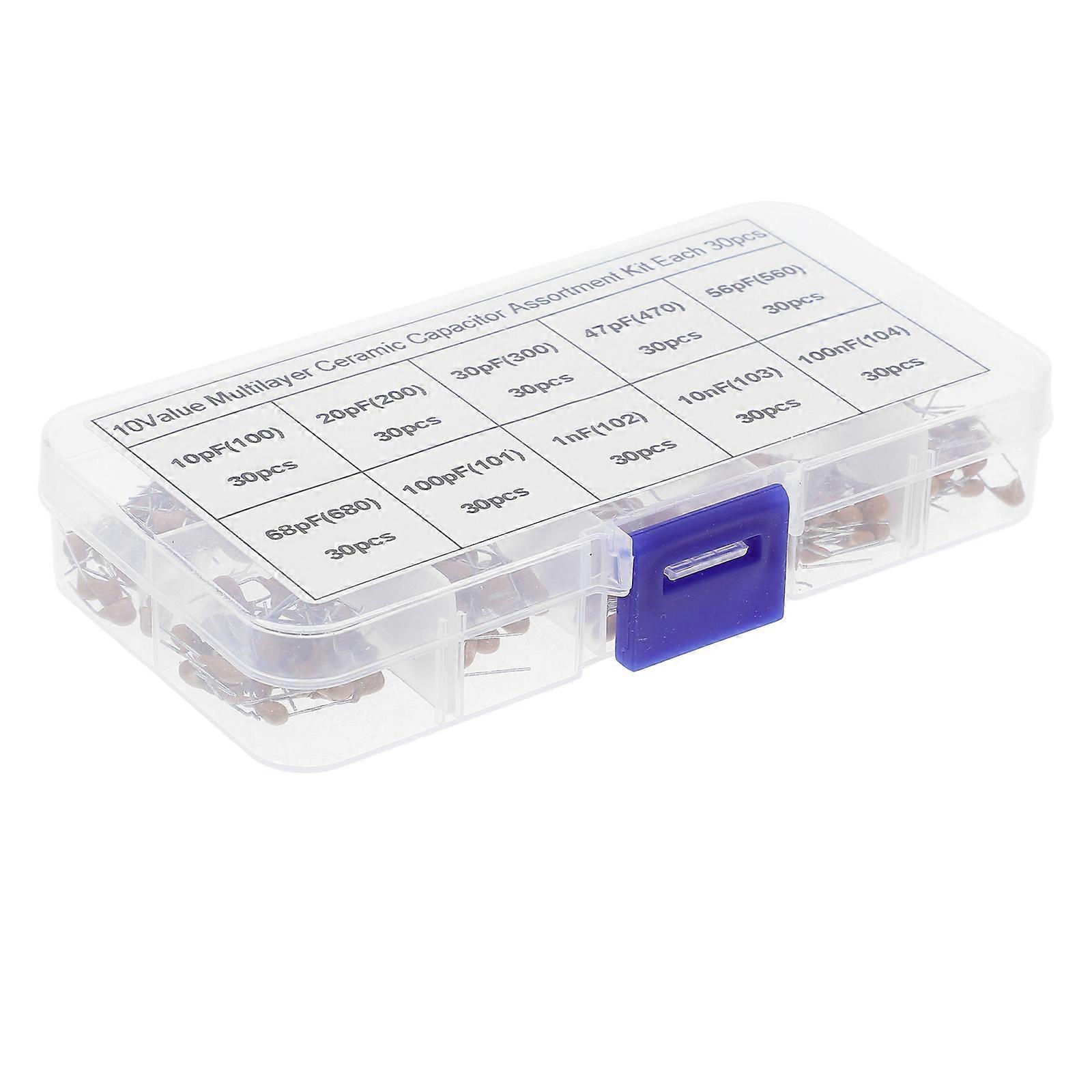Electric Capacitor Kit Ceramic Capacitor for Industrial Use 300Pcs Set