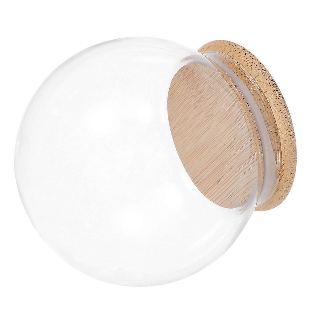 Mini Glass Dome Cover With Wood Base For Collectors And Craft Enthusiasts 13Cm Versatile Use 1Pack